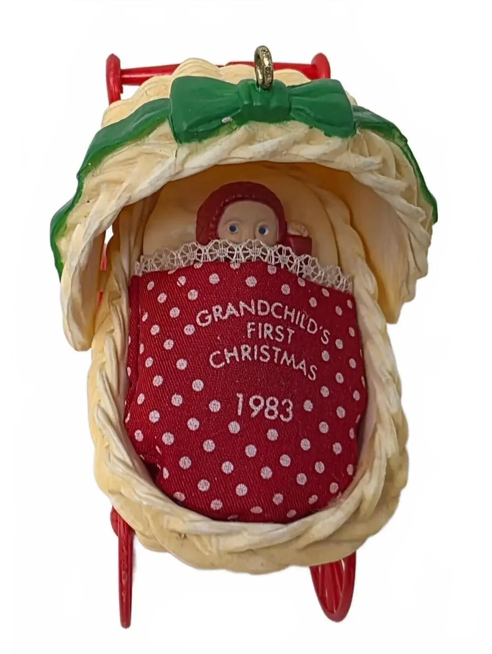 1983 Hallmark Grandchild's 1st Christmas Ornament Baby Carriage Boxed